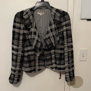 Emporio Armani Black and Gray Plaid Blazer